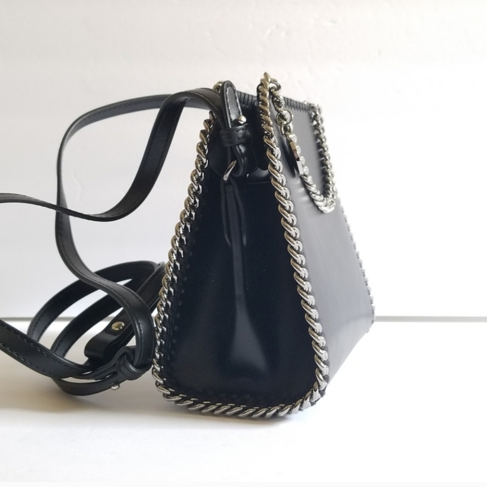 Stella McCartney Falabella Small Crossbody Bag Black Silver - Picture 5 of 10